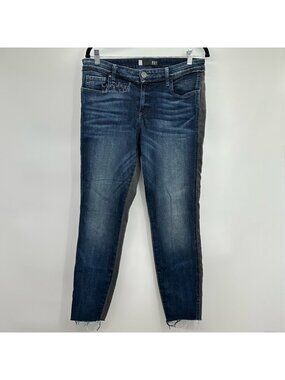 Kut from the Kloth Connie Ankle Skinny Jeans Two-Toned Raw Hem Size 10